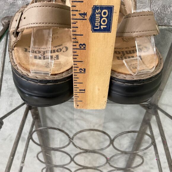 Finn Comfort Women’s  Sandal Size 37 6.5 Tan Adjustable Triple Strap Shoe - Picture 6 of 10